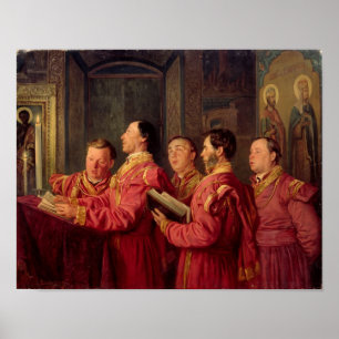 Poster Choristes dans l'Eglise, 1870
