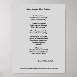 Poster Choses apprises sur l'infini