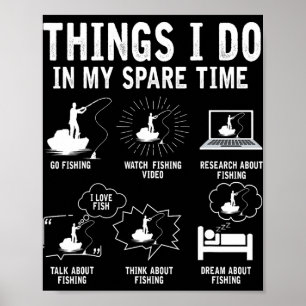Poster Choses que je fais dans mon temps libre Canne à pê