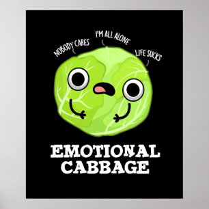 Poster Chou émotionnel drôle Veggie Pun Dark BG