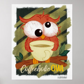Poster Chouette à café