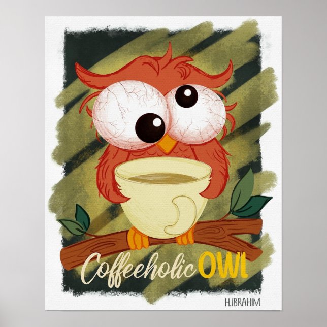 Poster Chouette à café (Devant)