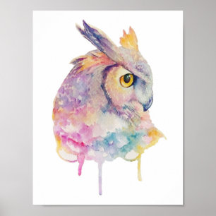 Poster Chouette aquarelle