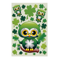 Chouette bébé mignonne St Patrick dessin animé