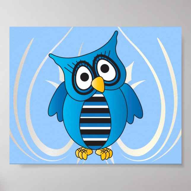 Poster Chouette bleue (Devant)