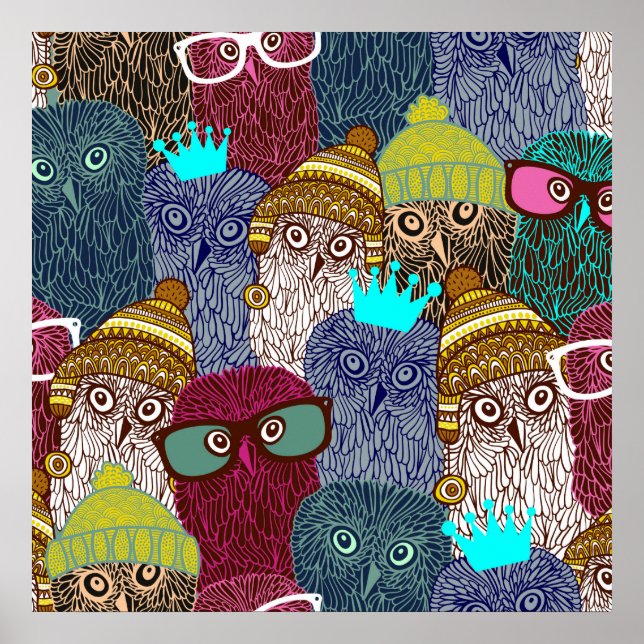 Poster Chouette dans la couronne (Devant)