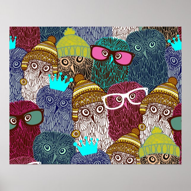 Poster Chouette dans la couronne (Devant)