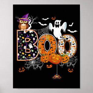 Poster Chouette de citrouille fantôme Halloween Hommes Fe
