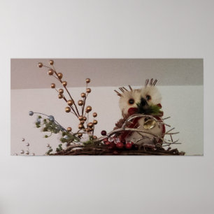 Poster chouette de Noël