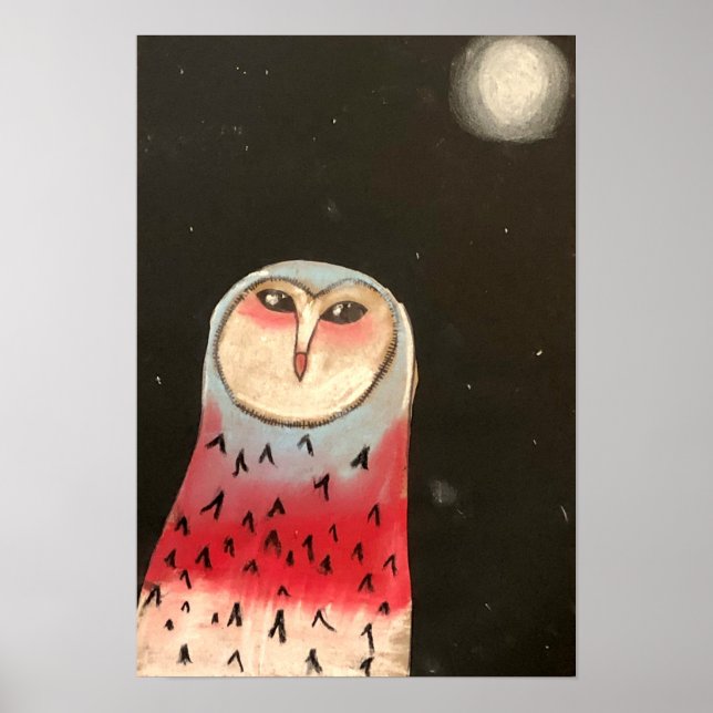 Poster Chouette des yeux latéraux (Devant)