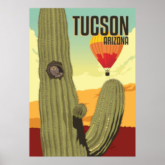 Poster Chouette elfe 28 po x 20 en Saguaro - Tucson, Ariz