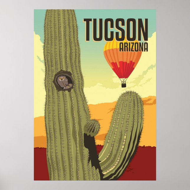 Poster Chouette elfe 28 po x 20 en Saguaro - Tucson, Ariz (Devant)