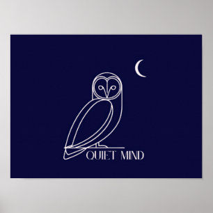 Poster Chouette esprit calme – Conception minimaliste de