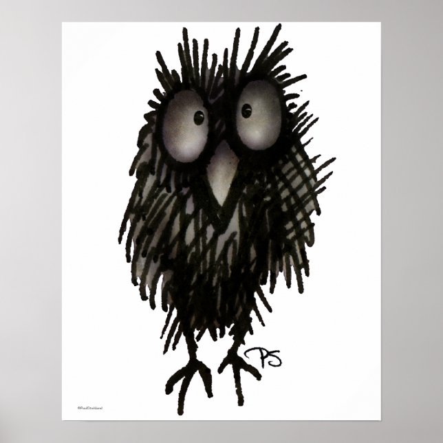 Poster Chouette nocturne drôle (Devant)