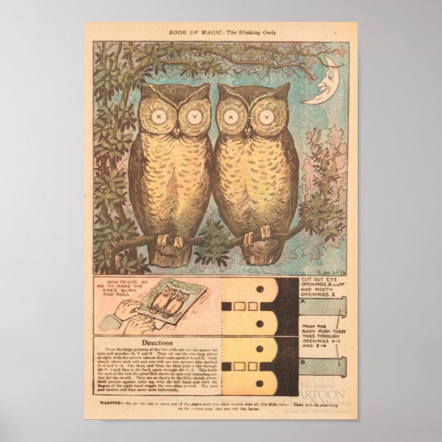 Poster Chouette vintage embarcation automnale (Devant)