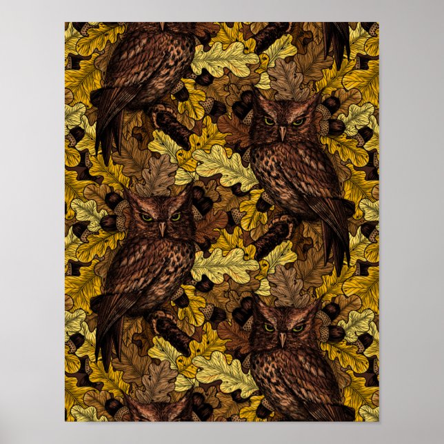Poster Chouettes d'automne (Devant)