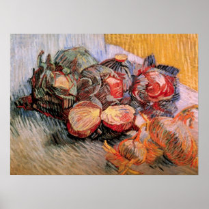 Poster Choux rouges et oignons par Vincent van Gogh
