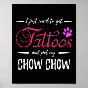 Poster Chow Chow Amoureux des chiens Tattoo Chemise Drôle