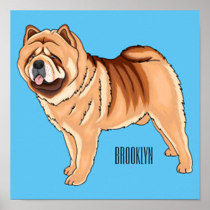 Poster Chow Chow dog cartoon