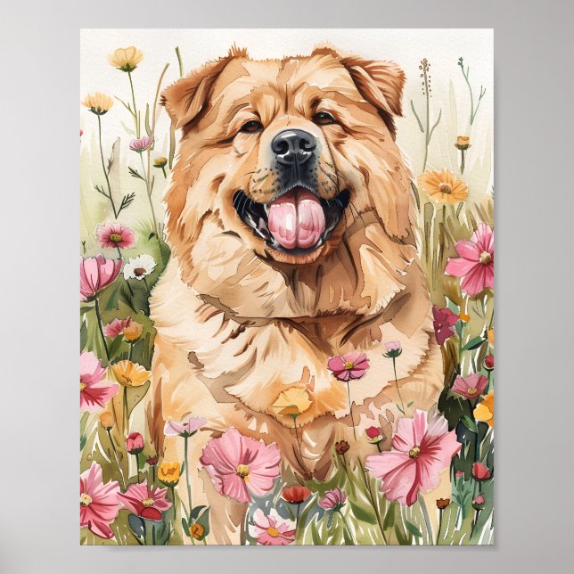 Poster Chow Chow Dog Portrait Wall Art Imprimer Poste (Devant)