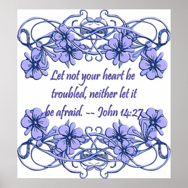Poster chrétien avec la Bible Verse Jean 14:27 (Devant)