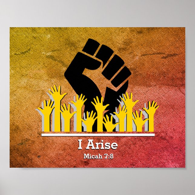 Poster Chrétien élégant I ARISE Micah 7:8 Motivationnel (Devant)