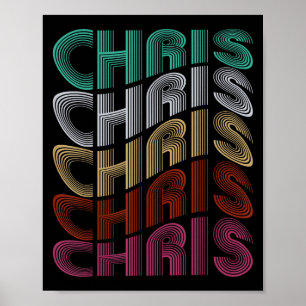Poster Chris D groovy Nom J'aime Chris Mème 70,80