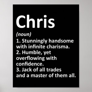 Poster Chris Définition Nom personnalisé Amusant Annivers