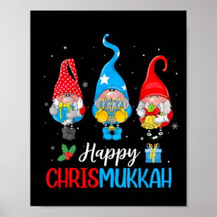 Poster Chrismukkah Gnomes Joyeux Noël Et Joyeux Hanuk