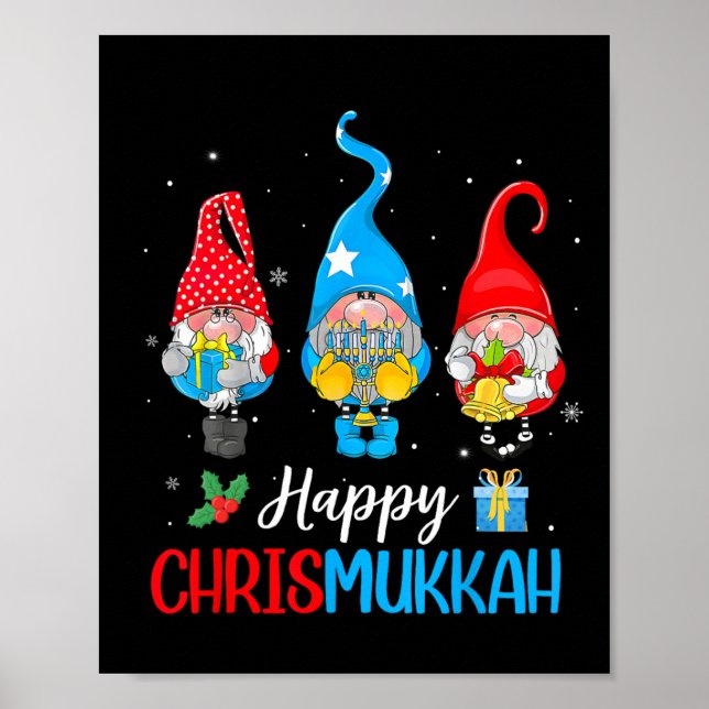 Poster Chrismukkah Gnomes Joyeux Noël Et Joyeux Hanuk (Devant)