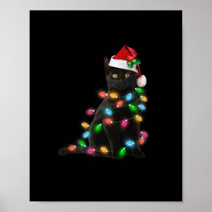 Poster christ amoureux des chats noir noël léger drôle
