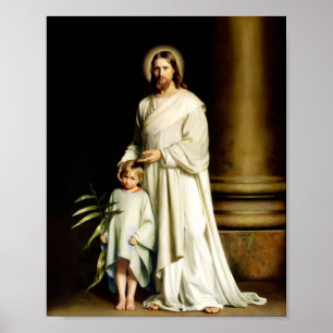 Poster Christ and the Young Child by Carl Bloch