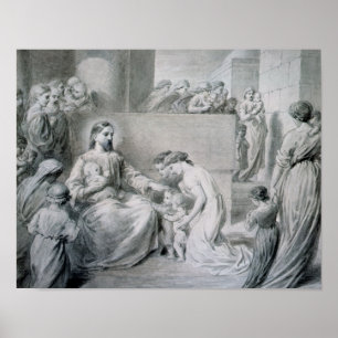 Poster Christ Bénir les petits enfants