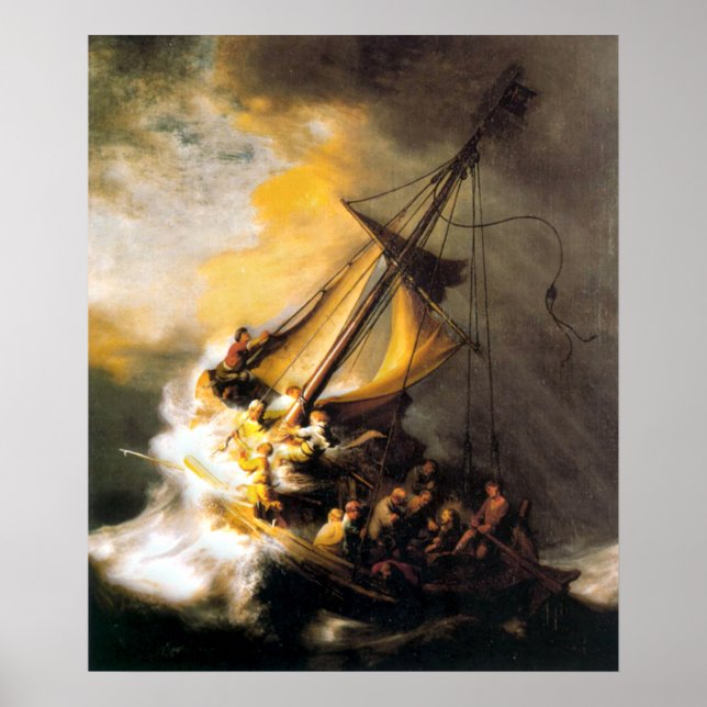 Poster Christ dans la tempête sur la mer de Galilée- Remb (Devant)