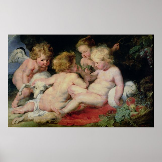 Poster Christ enfant avec Jean le Baptiste et deux (Devant)