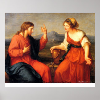 Poster Christ et femme samaritaine par Angelica Kauffmann