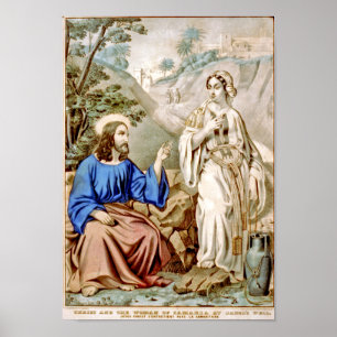 Poster Christ et la femme de Samarie au puits de Jacob