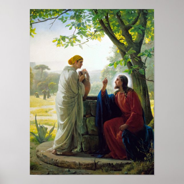 Poster Christ et la femme samaritaine par Carl Bloch (Devant)
