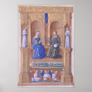 Poster Christ et la Vierge Marie Enthronée