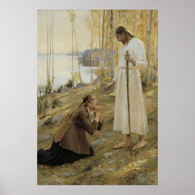Poster Christ et Marie Magdalene dans la campagne finland (Devant)