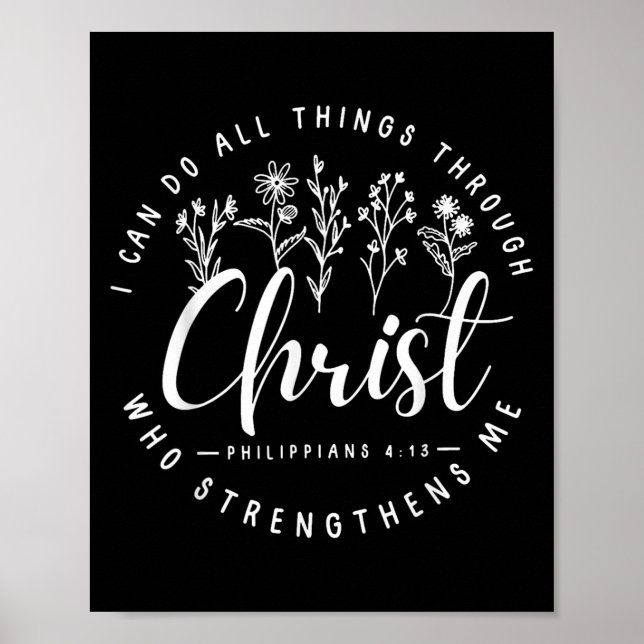 Poster Christ I Can Do All Things Through Who Strengthens (Devant)