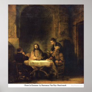 Poster Christ In Emmaus par Harmensz Van Rijn Rembrandt