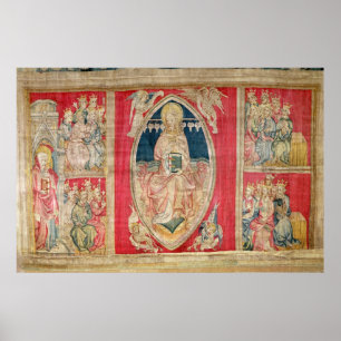 Poster Christ intronisé avec les bêtes apocalyptiques