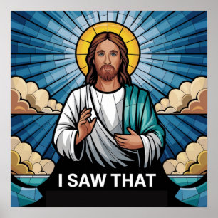 Poster Christ Jésus vous regarde, Jésus j'ai vu ça