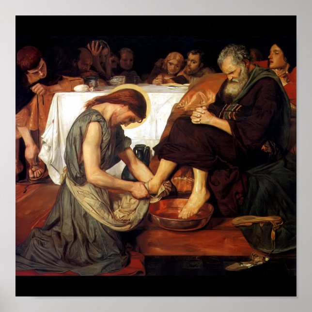 Poster Christ Laver les pieds de Pierre (Devant)