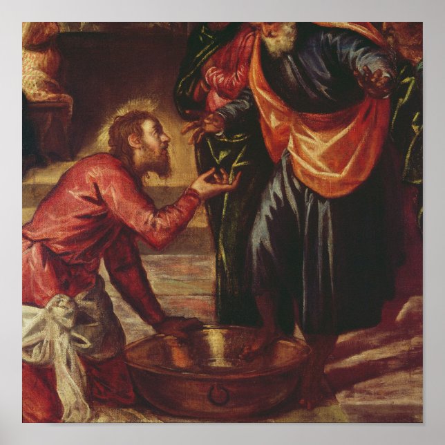 Poster Christ Laver les pieds des disciples (Devant)