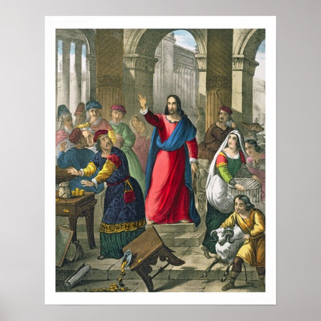 Poster Christ nettoie le Temple, d'une bible imprimée par (Devant)