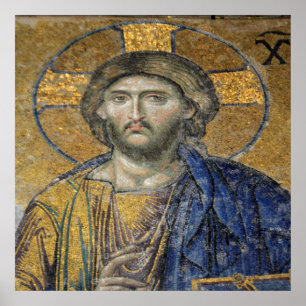 Poster Christ Pantocrator Mosaïque Iconique Religieux Rom