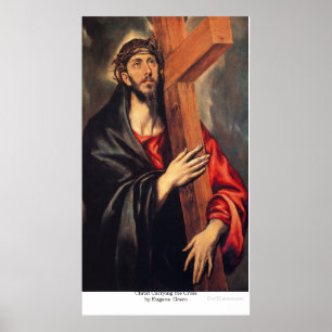 Poster Christ portant la croix par Eugene Greco