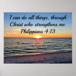 POSTER CHRIST QUI ME DONNE UNE SCRIPTURE DE FORCE